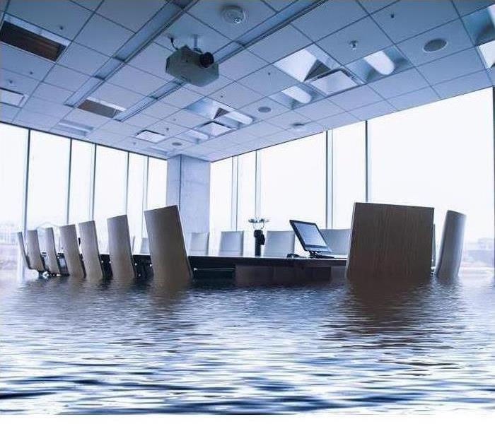 Water covering a conference room 3 feet deep